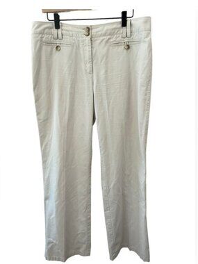 Women’s wide leg khaki career work dress cotton midrise pants